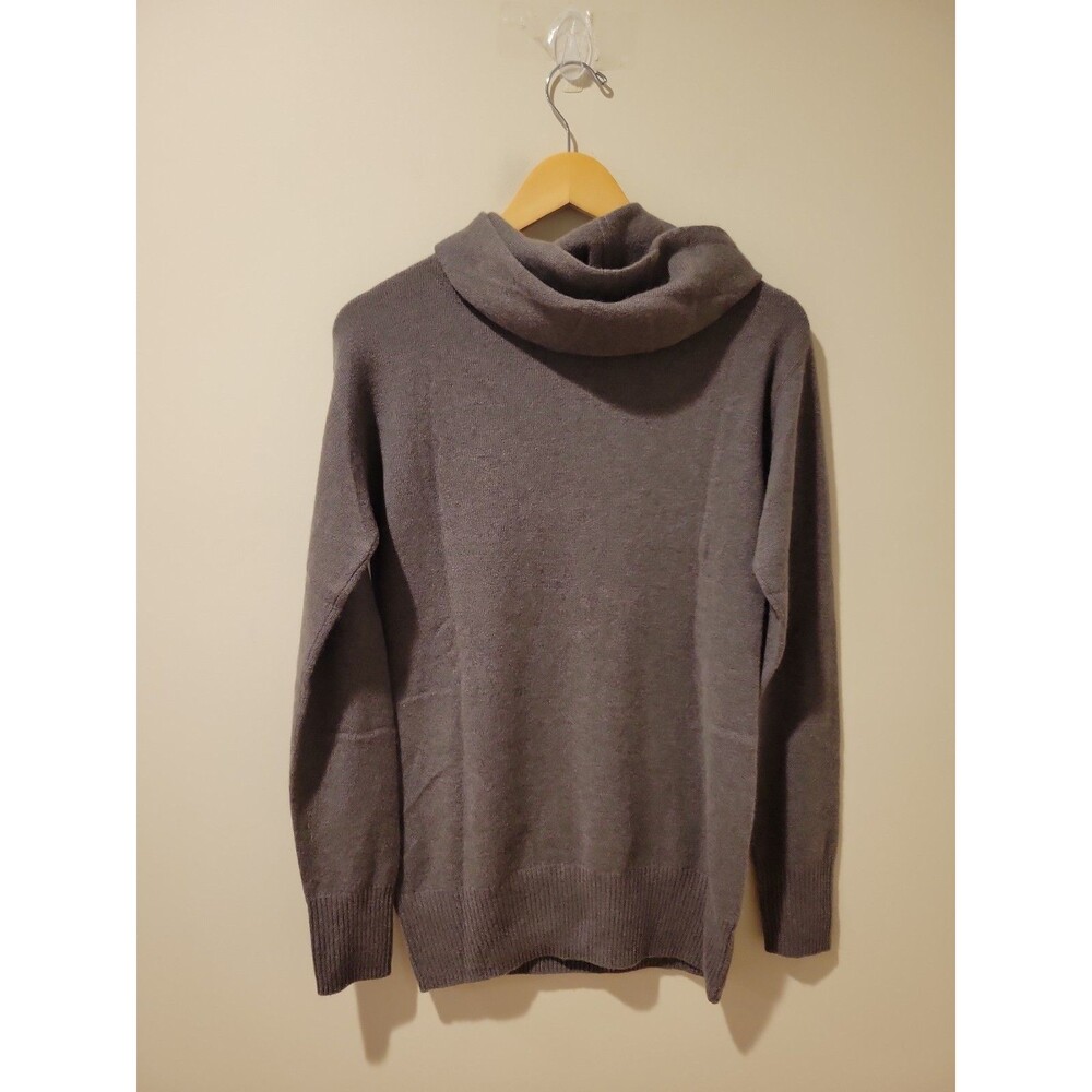 J.Crew Women’s 100% Cashmere Hoodie Sweater Size M Gray Pullover Drawstring - Picture 6 of 8